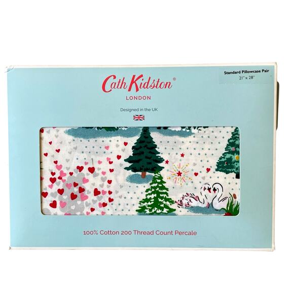 Cath Kidston London Shine Bright Christmas Holiday Standard Pillowcase Set NEW - Picture 1 of 15